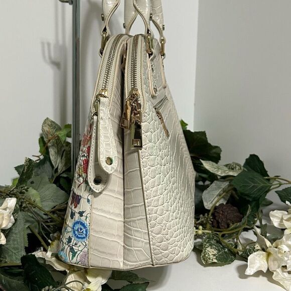 NWOT I M Heart Handbag Women's 15"x 10" Multicolor Floral Vinyl Croc Embossed - Picture 6 of 14